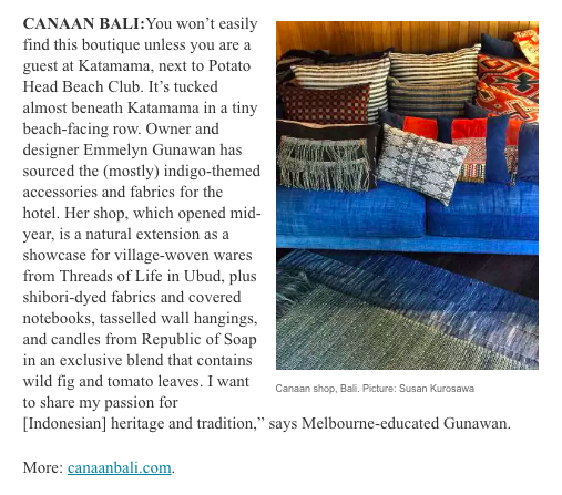 The Australian, 2016.https://www.theaustralian.com.au/life/travel/balis-seminyak-sensational-shopping-in-a-vw-kombi/news-story/1f70c42a745cce25c5506583d3960554