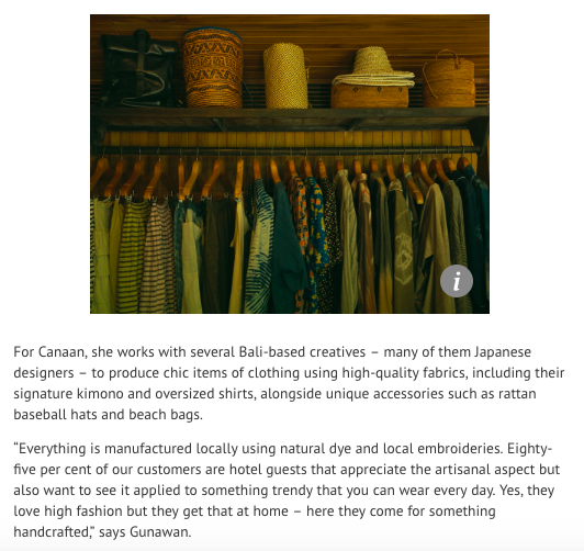 South China Morning Post (SCMP) “Luxury resort boutiques from Mexico to Amalfi Coast and Bali let travellers shop without leaving their hotel.” 2018.https://www.scmp.com/lifestyle/fashion-beauty/article/2157131/luxury-resort-boutiques-mexico-amalfi-…